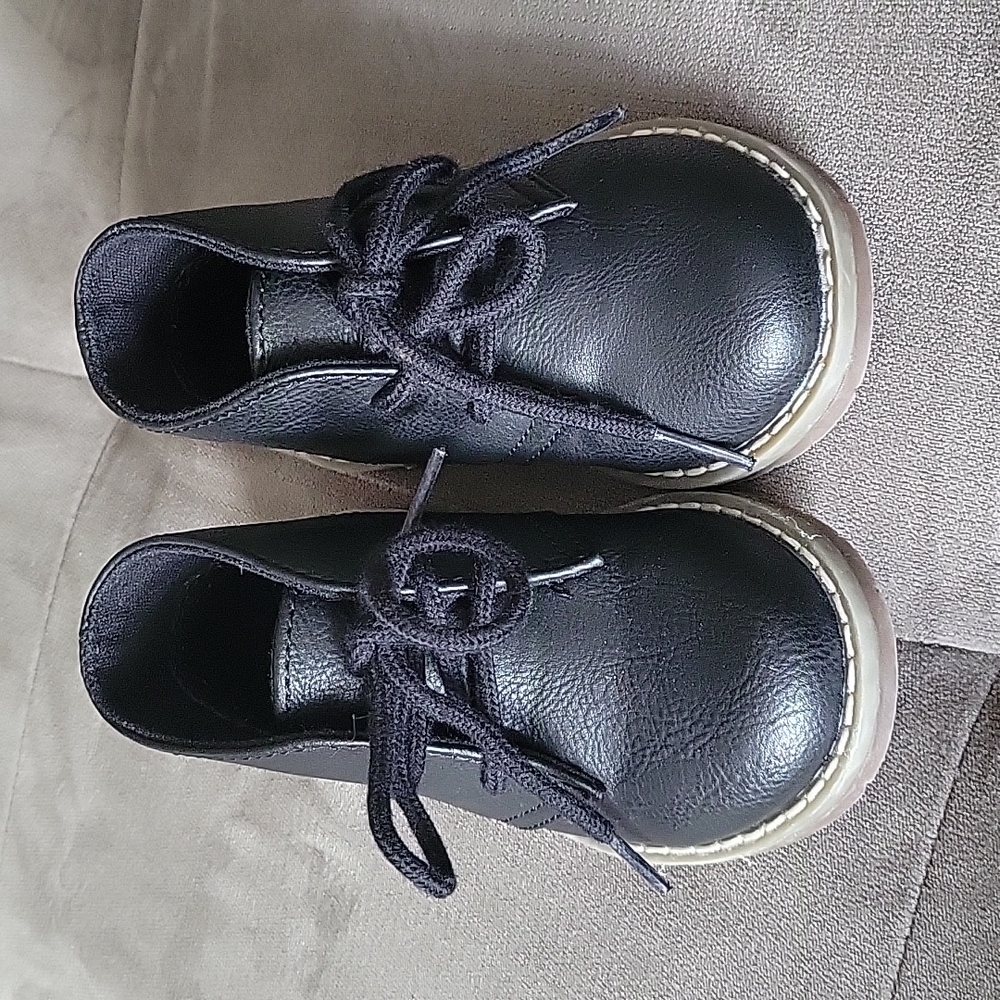 The Children's Place Toddler Boys Uniform Lace Up Boots - Black (Size:Toddler 6)